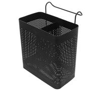 Metal Chopstick Box with Drainage, Large Round Corner Double-Compartment Kitchen Cutlery Rack and Spoon Organizer, Kitchen Utensil Storage Holder for Home Use