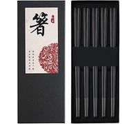 Metal Chopsticks Reusable Stainless Steel Chopsticks (Black)