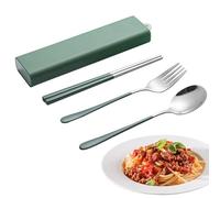 Metal Chopsticks Spoon and Fork Set - Blue Lightweight Construction, Compact Travel Cutlery, Multipurpose Eco-Friendly Food Tools for Set