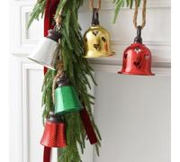 Metal Christmas Bell Ornaments for Tree Hanging with Clear Jingle Sounds and Build Suitable for Holiday Scenes (F)