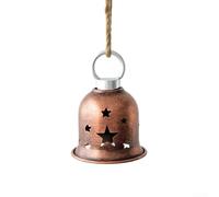 Metal Christmas Bell Ornaments with Vintage Finish and Snowflake Detail for Winter Holiday Decorating, Suitable for Hanging Indoors or Outdoors (five-pointed star)