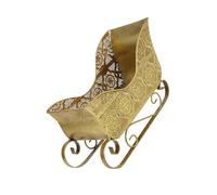 Metal Christmas Sleigh Sculpture Basket Candy Container Festives Tabletop Ornament For Home Office Holiday Decoration Miniature Sleigh Model