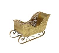 Metal Christmas Sleigh Sculpture Basket Candy Container Festives Tabletop Ornament For Home Office Holiday Decoration Sleigh Basket Candy Bowl