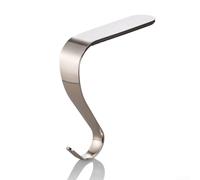 Metal Christmas Stocking Holders with Rotatable Hooks and Non Slip Rubber Base for Fireplace, Mantel, TV Table, and Shelf Decoration Use (Silver)