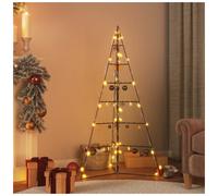 Metal Christmas Tree Black 100cm Powder-Coated Steel 5-Tier Modern Decor Balcony
