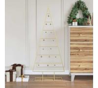 Metal Christmas Tree Gold 125 cm Powder-Coated Steel Minimalist Modern Tabletop