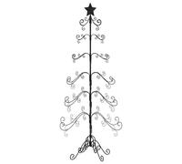 Metal Christmas Tree Outdoor Artificial Xmas Tree for Decoration Black vidaXL