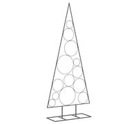vidaXL Metal Christmas Tree for Decoration Outdoor/Indoor Artificial Xmas Black - Powder-Coated Steel Frame, 150 cm Height, DIY Decoration, Space-Saving Design, Modern Look