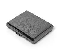 Metal Cigarette Case for Women and Men, Portable Double Sided Spring Clip Open Cigarette Case/Box， Holds 18-20 100mm Cigarettes (Gun Black)