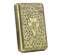 Metal Cigarette Case,Retro European 3-sided Carving Cigaret Box,Tri Fold Design Peaky Blinders Cigarette Box for Hold 14 84mm Cigarettes,Unique Birthday Christmas Gifts for Women Men,Bronze