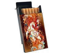 Metal Cigarette Case, Slide Cover Cigarettes Holder,Capacity Can Hold 14-20 Sticks, Moisture-Resistant & Crush-Resistant, for Cards, Cash, ID & Essentials(Horse,S)