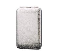 Metal Cigarette Case, Vintage Cigarette Holder Box, King Size Portable Pack 20pcs Regular, Cigarettes Unique Gifts for Women Men, Smoking Accessories(Silver)