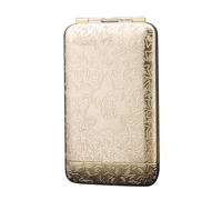 Metal Cigarette Case, Vintage Cigarette Holder Box, King Size Portable Pack 20pcs Regular, Cigarettes Unique Gifts for Women Men, Smoking Accessories(Gold)