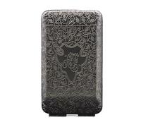 Metal Cigarette Case, Vintage Cigarette Holder Box, King Size Portable Pack 20pcs Regular, Cigarettes Unique Gifts for Women Men, Smoking Accessories(Black)
