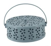 Metal Citronella Incense Coil Holder 14cm Portable(Blue)