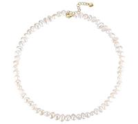 Metal Clasp, Gold-Plated Chain, Adjustable Pearl Necklace, Design Unique For Parties, Work, Daily, Baroque