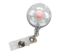 Metal Clip Badge Holder Retractable Flower ABS Rotating for Travel Office Staff Management Fashion Badge