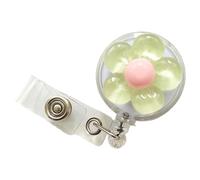 Metal Clip Badge Holder Retractable Flower ABS Rotating for Travel Office Staff Management Fashion Badge