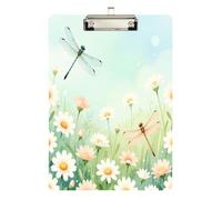 Metal clipboard Clips Cute Modern Daisy Flowers Summer Hard Board for Nursing Student Trade Quest Size 9 x 12.5 Tablas para escribir