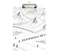 Metal clipboards Lonely Penguin Misty Mountains Acrylic Cute for Nursing Student Trade Quest Size 9 x 12.5 Tabla para escribir