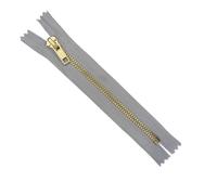Metal Closed End Zips Brass 15cm 6 Inch 732D, Middle Grey, 1