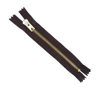 Metal Closed End Zips Brass 15cm 6 Inch Trouser Heavy Duty Buy 1 Or 2 732D, Dark Brown Chocolate, 1