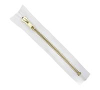 Metal Closed End Zips Brass 20cm 8 Inch Trouser Heavy Duty Buy 1 Or 2 732D, White Pure, 2