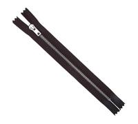 Metal Closed End Zips Silver 25cm 10 Inch Trouser Heavy Duty Buy 1 Or 2 722D, Dark Brown Chocolate, 1
