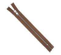 Metal Closed End Zips Silver 25cm 10 Inch Trouser Heavy Duty Buy 1 Or 2 722D, Middle Brown, 1