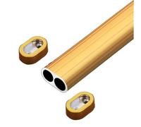 Metal Closet Pole Support Bracket - Adjustable Non-Slip Oval Clothes Rod for Bedroom Laundry Room RV & Clothing Store - Gold Finish 90cm/35inWardrobe Bar
