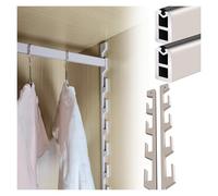 Metal Closet Rod Support Bracket, Adjustable Height Garment Bar for Growth Child, Bedroom Laundry Room Cloakroom Wardrobe Clothes Hanging Bar(Beige,Closet W 25.5"/65cm)