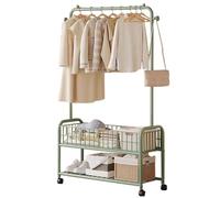 Metal Clothes Rack with Wheels, Minimalist Design, Max Load 80 kg, Sturdy Hangers, Adjustable Size 60/90CMx30CMx165CM, Perfect for Hallway or Bedroom Storage