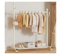 Metal Clothing Rack with Wheels Freestanding Garment Hanger Modern Coat Stand with Shelves White 100cm/39.4in - Stylish Storage Solution for Home and Retail