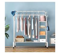 Metal Clothing Rack with Wheels Freestanding Hanger Display for Bedroom Hallway Retail Store - Sturdy Space-Saving Mobile Clothes nizer