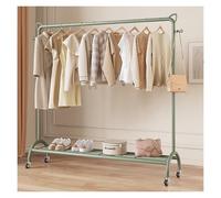 Metal Clothing Rack with Wheels Heavy-Duty Garment Stand for Hangers Ideal for Shirts Pants and Jackets - Green 150x150x40cm