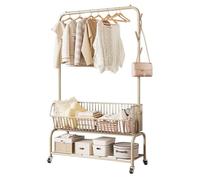 Metal Clothing Rack with Wheels, Minimalist Design, Max Load 80kg, Sturdy Garment Hanger, Perfect for Hallway or Bedroom, 60/90CMx30CMx165CM
