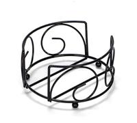 Metal Coaster Holder Square Drink Cup Rack, Coffee Mug Kitchen Gadget Cup Mat Tray, Iron Storage Rack Coaster Holder(D-Black)