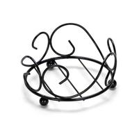 Metal Coaster Holder Square Drink Cup Rack, Coffee Mug Kitchen Gadget Cup Mat Tray, Iron Storage Rack Coaster Holder(C-Black)