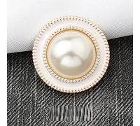 Metal Coat Buttons, 20 Pcs, Faux Pearl Decorative Plastic Button for Clothes, Cardigans, Shirts, Craft Projects(White,25mm)