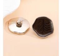 Metal Coat Buttons, 20 Pcs Irregular Buttons with Shank, Plastic Sewing Button for Clothes, Cardigans, Coat, Craft Projects(Dark Brown,30mm)