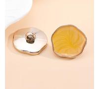 Metal Coat Buttons, 20 Pcs Irregular Buttons with Shank, Plastic Sewing Button for Clothes, Cardigans, Coat, Craft Projects(Yellow,25mm)