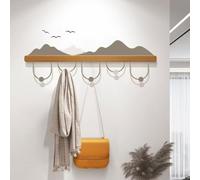 Metal Coat Hook Rail - Wall-Mounted Clothes Rack with Hill-Shaped Design for Hanging Clothes, Keys, Towels, and Hats