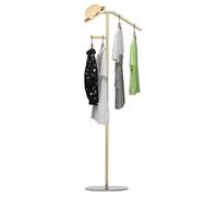 Metal Coat Rack, 1.7m Tall Modern Coat Rack with Crossbar, Coat Hanger Stand, Modern Coat Tree, for Bedrooms, Living Rooms, Studies, Offices, Clothing Stores, Hotels (Gold+Black)