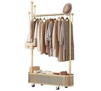 Metal Coat Rack on Wheels with Storage Shelves and Hooks - Free-standing for Hallway/Bedroom, Supports Up to 100kg, Available in 40cm, 60cm, 80cm Sizes
