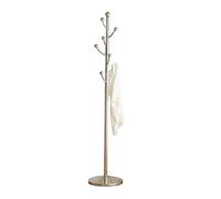 Metal Coat Rack with 7 Hooks - Freestanding nizer for Scarves Bags Jackets - Stylish Hall Tree for Entryway Living Room Bathroom (Silver)