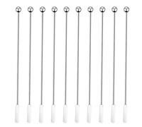 Metal Cocktail Sticks - 10pcs Stainless Steel Drink Stirring Rods | Coffee, Bar, Milk Tea Mixers | Reusable Appetizer Skewers for Bloody Mary, Martinis, Olive, Fruit, Party, Home Bar