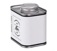 Metal Coffee Bean Storage Jar Portable Lightweight Design(Kafes-White) | Sturdy tinplate build, one-way valve, blocks oxygen, keeps beans fresh, for durable metal