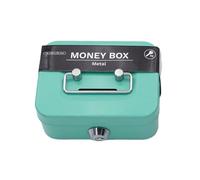Metal Coin Bank Security Box, 4.52 * 3.34 * 2.28in Small Lock Box, Equipped with Key Lock, Anti Fall and Anti Collision, with Handle for Easy Transportation, for Kids Adults Coin Collection