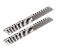 Metal Comb For Men, 2pcs Professional Stainless Steel Haircut Comb, Barber Comb 20 X 2.8cm with Dense and Sparse Teeth For Salon and Home Use (Silver)
