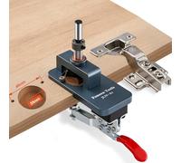 Metal Concealed Hinge Jig, 35MM Cabinet Hinge Jig Drilling Hole Puncher with Quick Clamp， Accurate Hinge Drill Jig Woodworking Tool for Doors Cabinets Hinges Mounting